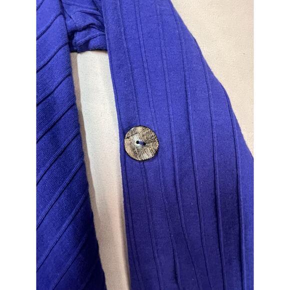 Soft Surroundings Blue Ribbed Cotton Tunic Top Size M - Picture 3 of 9